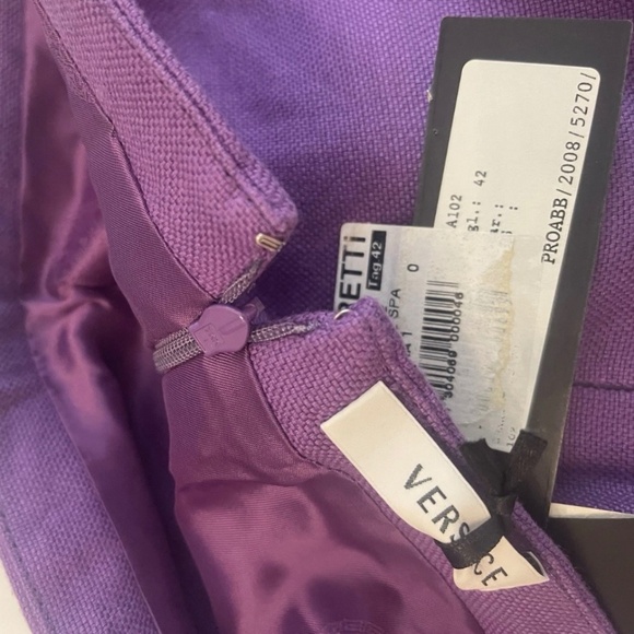 NWT! Versace Hemp Skirt IT 42 Gianni Versace Inside Label PURPLE Pencil MEDUSA - Picture 10 of 16